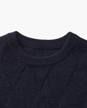 Diamond Knit Crewneck Sweater
